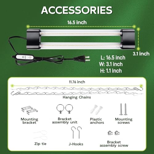 Hlite LED Grow Light 16 inch, Hanging Full Spectrum Linkable 2 Pack - Image 6