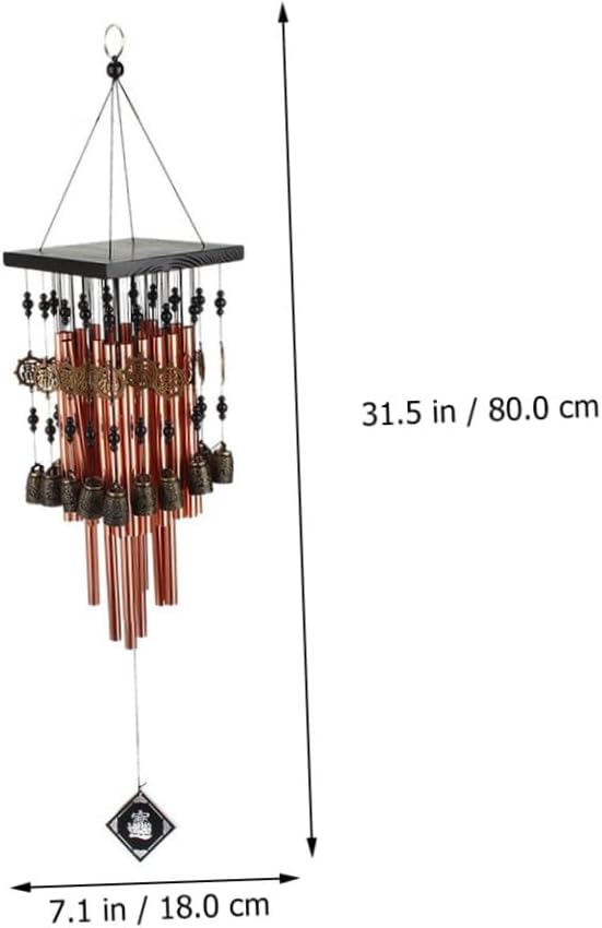 Copper Wind Chime Balcony Ornament for Garden and Yard Vintage Red - Image 2