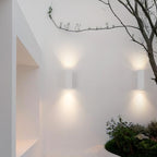 mirrea 12" Modern Outdoor Porch Light in 2 Lights, Matte White, 2 Pack - Image 4
