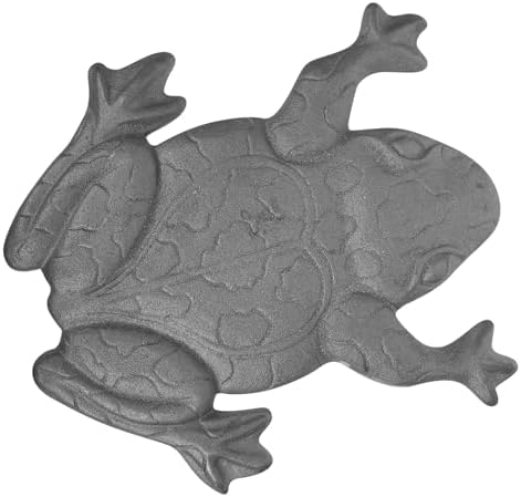 Holibanna Cast Iron Frog Stepping Stone Outdoor Decorative Garden Path Stone Lawn Landscaping Metal Frog Statue for Patio and Yard by Holibanna