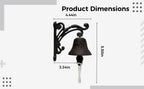 Cast Iron Dinner Bell with Rope and Bracket, Rustic Outdoor Dinner Bell for Farmhouse, Vintage Metal Doorbell, Wall Mounted Decorative Bell for Porch, Garden, Patio, 5.5 x 4.5 in / 14 x 11.3 cm - Image 4