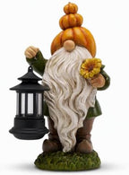TERESA'S COLLECTIONS Fall Outdoor Decor Pumpkin Gnome Solar Statue 11.6" by TERESASCOLLECTIONS