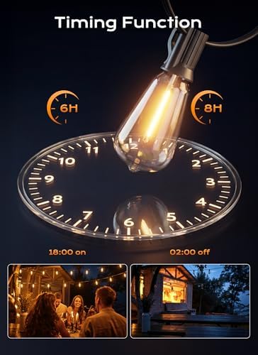 Minetom 55FT Outdoor String Lights with Remote, ST38 Patio Lights Dimmable - Image 4