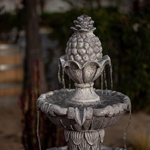 XBrand Large Outdoor Electric Bird Bath Fountain 58.3", 3-Tier Garden Water Fountain with Pump, Classic Leaf Design, Resin Floor Fountain for Yard, Lawn, Patio & Porch - Image 4