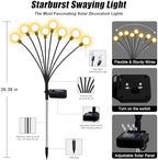 NBQQ Solar Lights Outdoor 6 Pack of 48 LEDs Swaying Firefly Garden Decor - Image 5