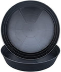 20 Inch Extra Large Plant Saucers, Extra-Deep 3.7 in Black Drip Trays for Flower Pot, Heavy Duty Drainage Tray Indoors No Holes, 2 Pack Plastic Planter Plate Water Catcher for Pots Base 16 17 18 in by MARYJANESPALACE