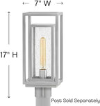 Hinkley Republic Medium 12V Outdoor Post Mount Lantern, Satin Nickel Finish - Image 2