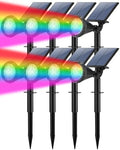 Tadyreal Solar Lights Outdoor Waterproof Color Changing 180° Adjustable RGB Solar Powered Landscape Spot Lights for Yard 7 Lighting Modes Solar Spotlights for Pathway Garden Outside (8 Pack) by TadyrealSolarLights