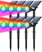 Tadyreal Solar Lights Outdoor Waterproof Color Changing 180° Adjustable RGB Solar Powered Landscape Spot Lights for Yard 7 Lighting Modes Solar Spotlights for Pathway Garden Outside (8 Pack) by TadyrealSolarLights