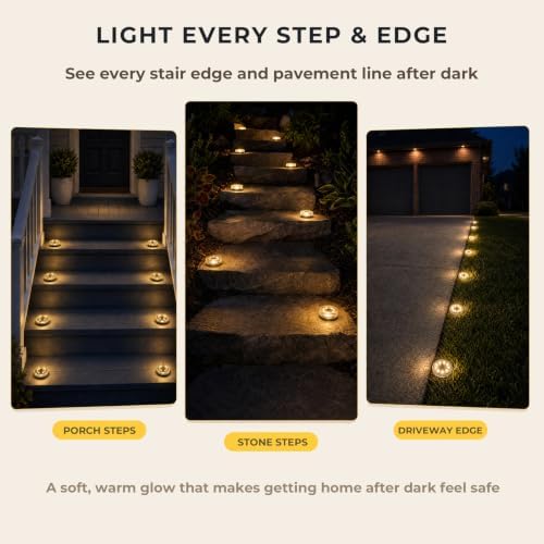 Real Glass Solar Ground Lights, Stake or Wall Mount 2-in-1, 4 Pack - Image 5