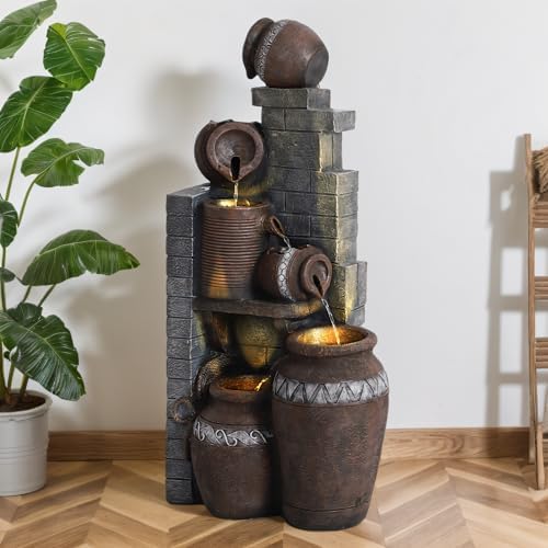 40''H 6-Tiers Fountain Outdoor, Water Fountains and Waterfalls by Dephet