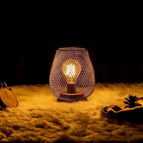 NEEDOMO 6 Pack Battery Operated Lamp Outdoor Table Lantern, LED Table Lantern with Timer Mode, Vintage Decorative Lights Cordless Lamp Indoor Outdoor Patio Bedroom Living Room with LED Bulb - Image 5