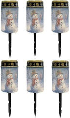 Poceacles Outdoor Solar Lights Solar Grave Candle Outdoor Waterproof Cemetery LED Candles for Cemetery Lawn Porch Christmas Winter Holiday Decor, Snowman Tree Pattern, Pack of 6 by Poceacles