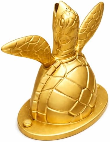 Sea Turtle Pool Scupper Spillway: Hand-Finished Metallic Water Feature (Gold) by ArtistaPools