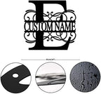 Metal Sign E Custom Name Initial Letter Monogram Personalized Metal Address Sign Plaque Modern Laser Cut Metal Wall Sculpture Artwork Sign for Office Front Door Entryway Cabin Decor 18 Inch - Image 2
