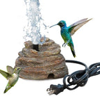 Bird Bath Water Fountain Resin Rock Fountain with 9.8ft Cord Length Water Pump Rock Waterfall for Hummingbird Birdbath Outdoor Decor for Garden Lawn Fish Tank and Aquariums (Brown) by Unknown