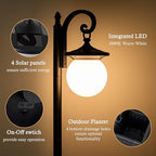 Solar Lamp Post Light with Planter and Globe Shade - Image 3