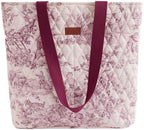 Maison d' Hermine Shopping Bags Cotton Quilted Tote Bag with Zipper Pockets by MaisondHermine