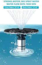 FS02 110V, 1/2 HP, Large Pond Floating Fountain with LED RGB Lights, Oil Free Pump 9000 GPH with 100’ Cord, Two Spray Patterns Included - Image 6