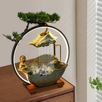 Buddha Water Fountain Indoor, Zen Monk Tabletop Water Fountain with Mist, LED Light and Backflow Incense Holder, for Home Decor, Office Decor, Yoga Meditation - Image 3