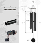Vanquer Wind Chimes for Outside Deep Tone - 48'' Wind Chimes Outdoor Clearance, Deep Tone, Memorial WindChimes, Outdoor Décor, Wind Spinner, Sympathy Gift, Patio, Home Décor (Black) - Image 2
