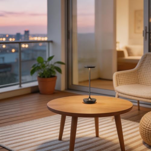 LED Rechargeable Cordless Table Lamp Battery Operated Light Black - Image 6