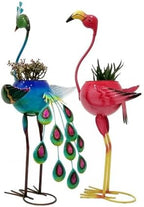 hejhncii Garden Statues Flamingos Planter Sculptures Metal Yard Art Bird Art Outdoor Backyard Decors Lawns Porch Ornaments Outdoor Garden Planter - Image 5