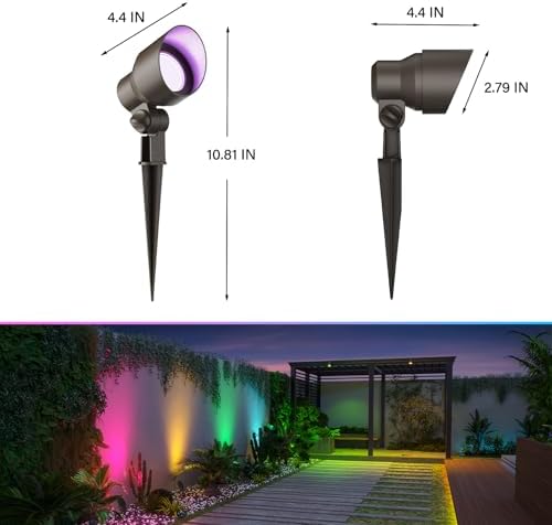 GOODSMANN RGBW Landscape Lighting 2PK Low Voltage Spot Lights Landscape with Color Changing Dimmable Flood Light 5W LED Metal Landscape Lights 12V AC Tree Lights - Image 4