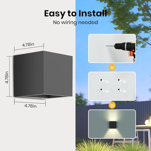 SOTTLOT Solar Wall Lights, Up and Down Solar Light Outdoor Waterproof - Image 5