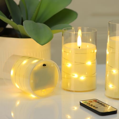 Flameless Candles LED Candles with Remote Timer Acrylic Shell Star Lights - Image 6