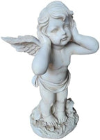 17.3" Winged Angel Statue Religious Outdoor Garden Porch Lawn White - Image 4