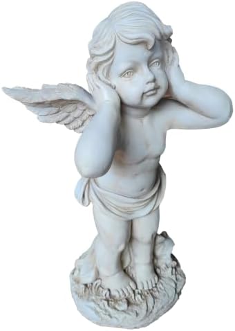 17.3" Winged Angel Statue Religious Outdoor Garden Porch Lawn White - Image 4