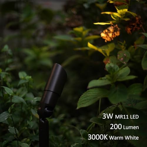 GOODSMANN 12V AC LED Landscape Spotlight 3W MR11 3000K 200LM Brown 1PK - Image 2