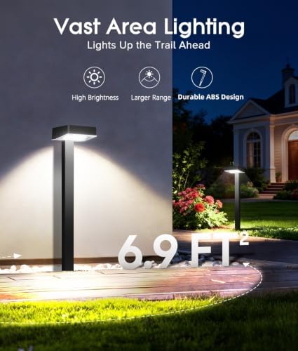 ELECLINK Solar Pathway Lights Outdoor, 8 Pack Garden Lights Solar Powered Path Lights with Focused Beam Lens, 2 Light Modes Waterproof Outdoor Solar Light for Yard Driveway Walkway Landscape - Image 2