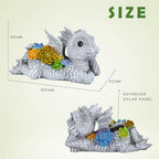Solar Dragon Garden Statue, Dragon Statue Outdoor with Glowing Succulent - Image 2