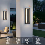 15.7'' Dusk to Dawn Outdoor Lights Modern LED Exterior Wall Lights, Black - Image 3