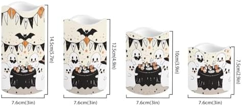 Ghost Cute Flameless Candles with Remote Color Changing Pillar Candles Battery Operated Tea Light for Halloween Party Decor Led Electric Candles Outdoor Home Decorations - Image 2
