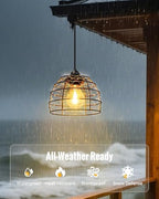 Solar Pendant Light Indoor Outdoor 4/6/8H Timer Set of 2 Remote - Image 3