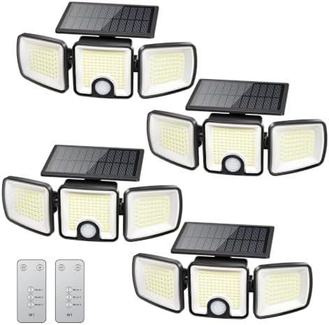 Brightown 4 Pack Solar Flood Outdoor Lights with Motion Sensor 3 Modes by Brightown