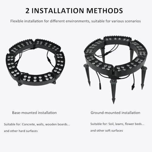 Outdoor Landscape Ring LED Tree Lights, 48-84W Tree Spotlight - Image 4