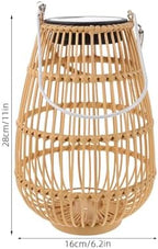 Solar Garden Lantern Decorative Faux Rattan Iron Lamp with 600mah - Image 2