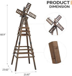 Wooden Windmill, Weather-Proof Wind Spinner, Outdoor Wind Mill for Garden Lawn Patio Decoration (Carbonized, Medium) - Image 7