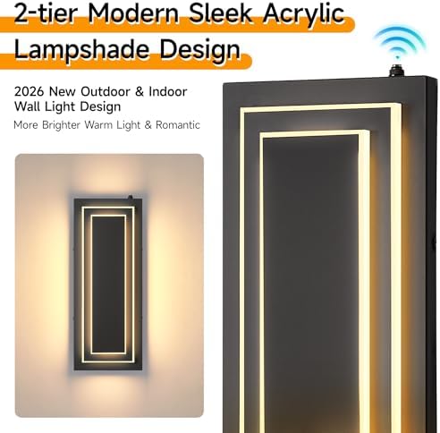Dusk to Dawn Outdoor Wall Light,Exterior Light Fixtures 15.7 in,24W - Image 3