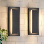 11.8'' 2 Pack LED Outdoor Wall Sconce, Modern Black Exterior Porch Lights by TeweiBrand