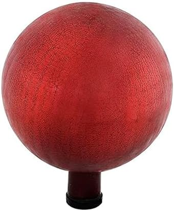 10-in Gazing Globe Decorative Gazing Globe Ball Glass Mirror Polished Hollow Reflective Garden Sphere for Home Garden Lawn Outdoor and Yard, Red by Oakestry