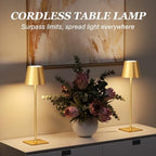 Kakanuo Gold Cordless Rechargeable Table Lamp 5000mAh Battery Operated Lamps, 3 Colors Stepless Dimming Touch Lamp for Living Room, Kitchen Counter, Dining, Outdoor Patio, 2 Pack - Image 4