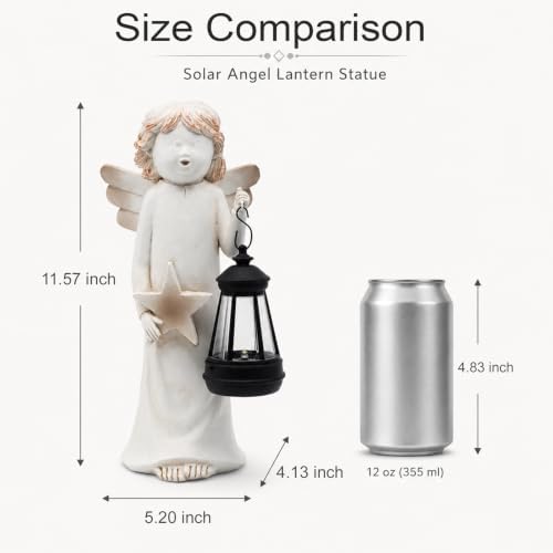 Garden Angel Statue with Solar Lantern - Garden Decor Gifts for Women - Image 2