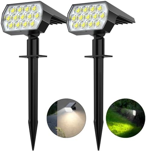 WELALO Solar Lights Outdoor, IP68 Waterproof, 65 LED, Cool White, 2 Pack by WELALO