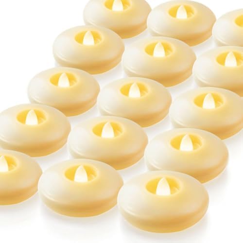 Homemory 24Pack 3" Ivory Flameless Floating LED Candle, Waterproof Tealight by Homemory