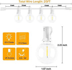 25Ft LED String Lights with 27 Shatterproof LED Clear Globe Bulbs, Indoor&Outdoor String Lights for Patio, Garden, Backyard, Bistro, Pergola, Tents, Gazebo Decor, White Wire - Image 2